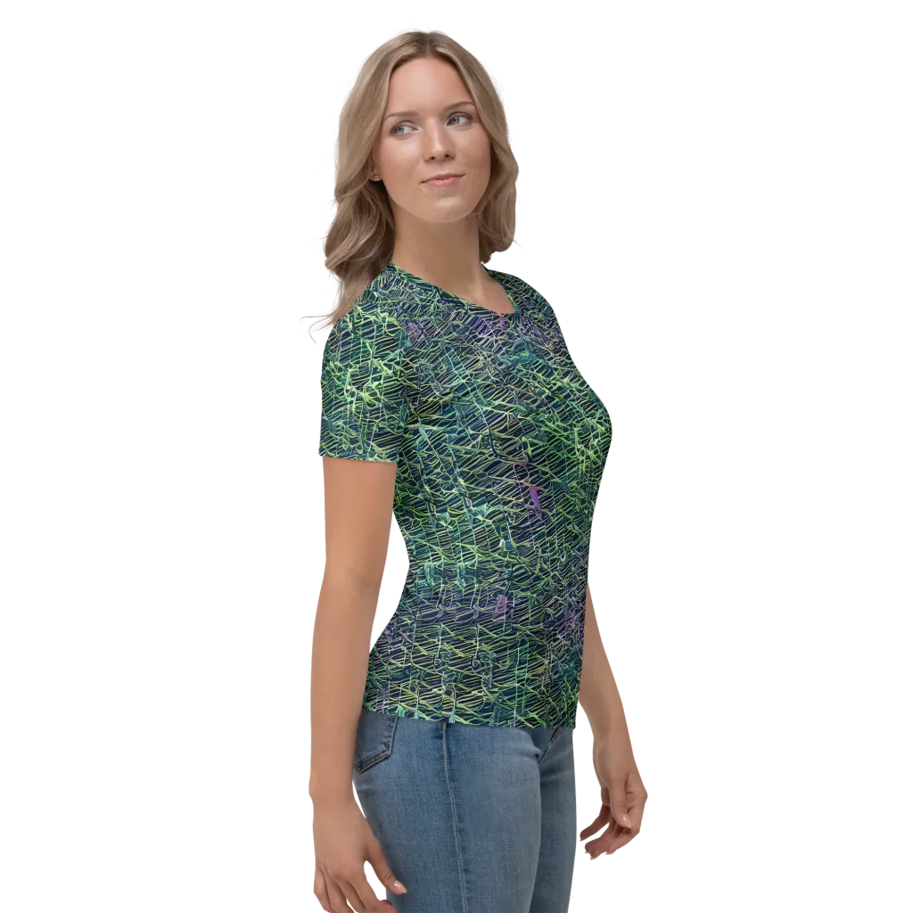 Abyssal Lines on Women's Crew Neck T-Shirt — Right