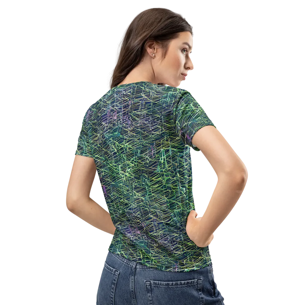 Abyssal Lines on Women's Crew Neck T-Shirt — Back