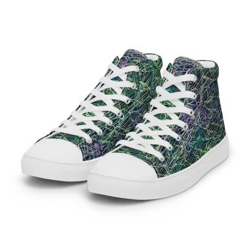 Abyssal Lines on a Women's High Top Canvas Shoes