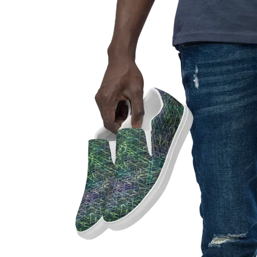 Abyssal Lines on a Men's Slip-On Canvas Shoes