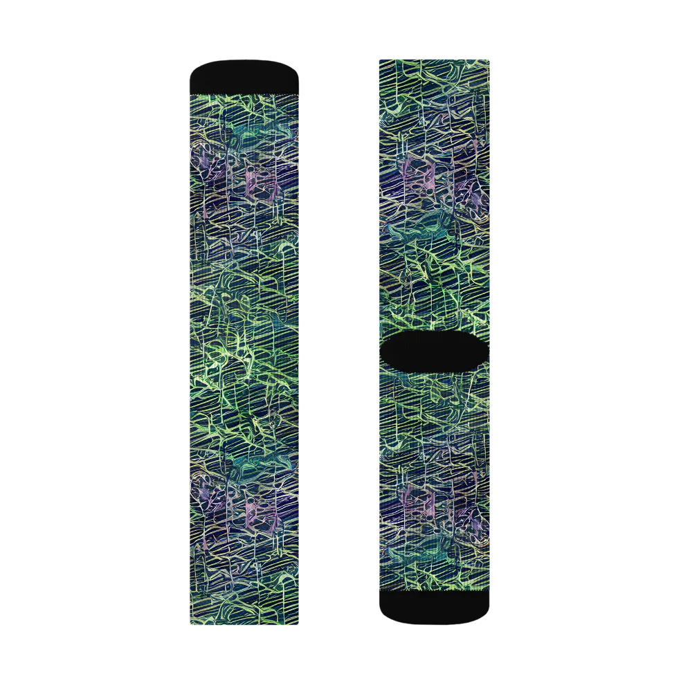 Abyssal Lines on Socks — Left Sock