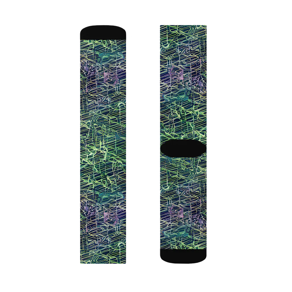 Abyssal Lines on Socks — Right Sock