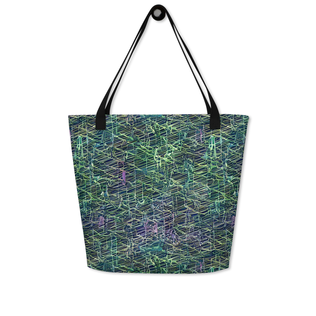 Abyssal Lines on Large Tote Bag W/ Pocket — Front