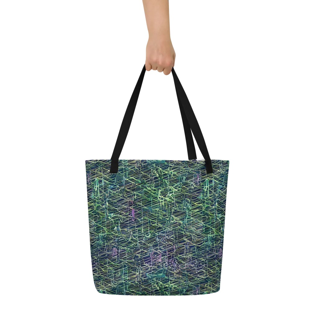 Abyssal Lines on Large Tote Bag W/ Pocket — Front