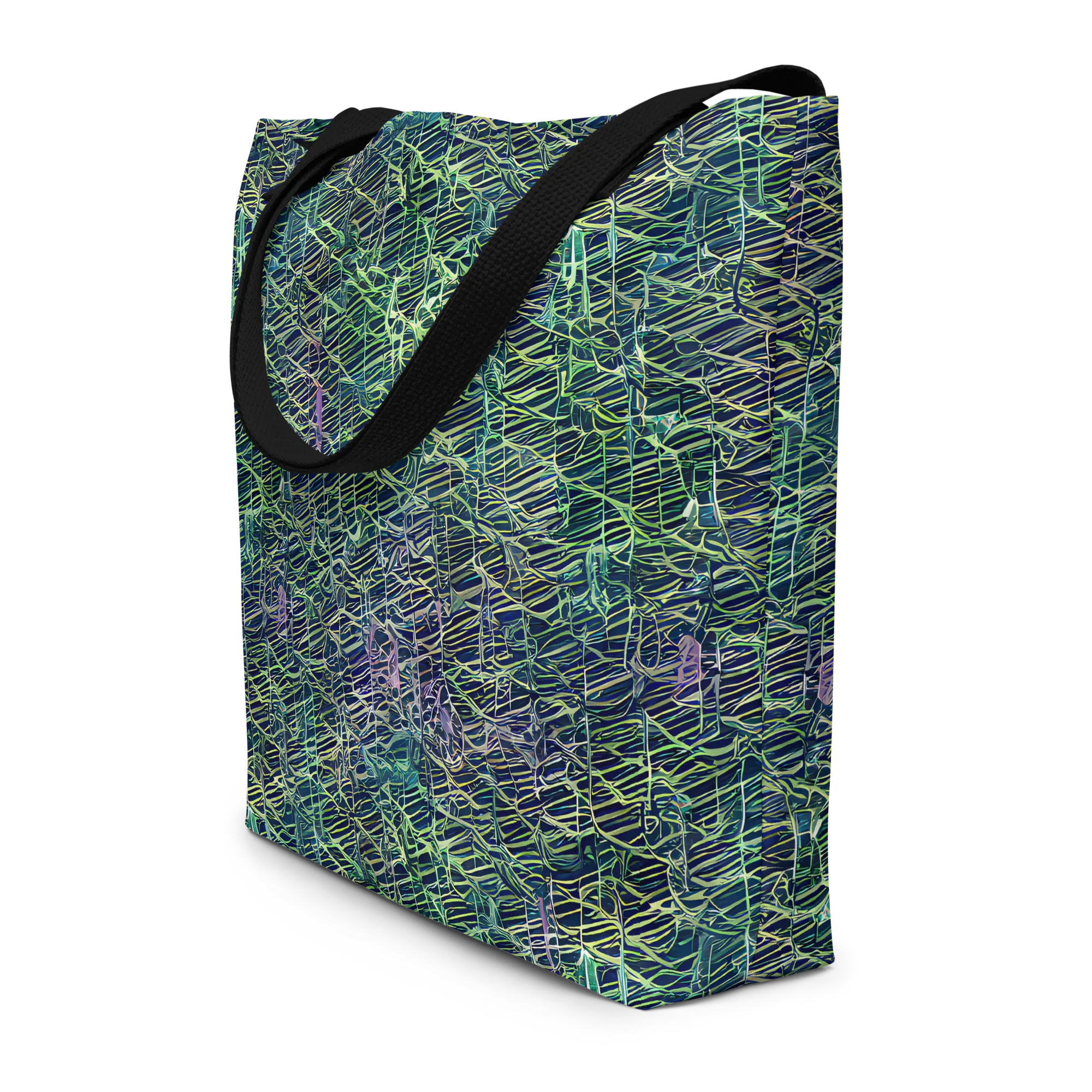 Abyssal Lines on Large Tote Bag W/ Pocket — Front