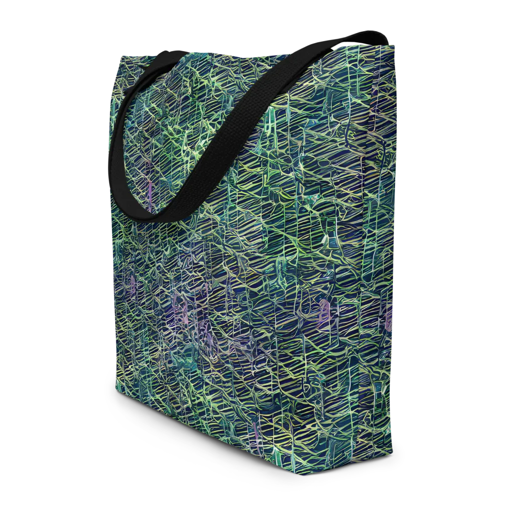 Abyssal Lines on Large Tote Bag W/ Pocket — Front
