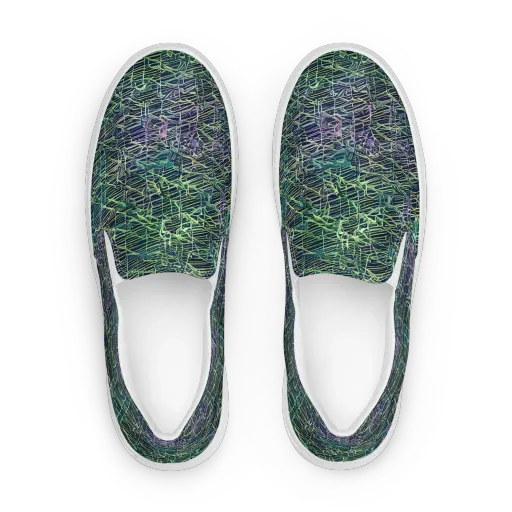 Abyssal Lines on a Women's Slip-On Canvas Shoes