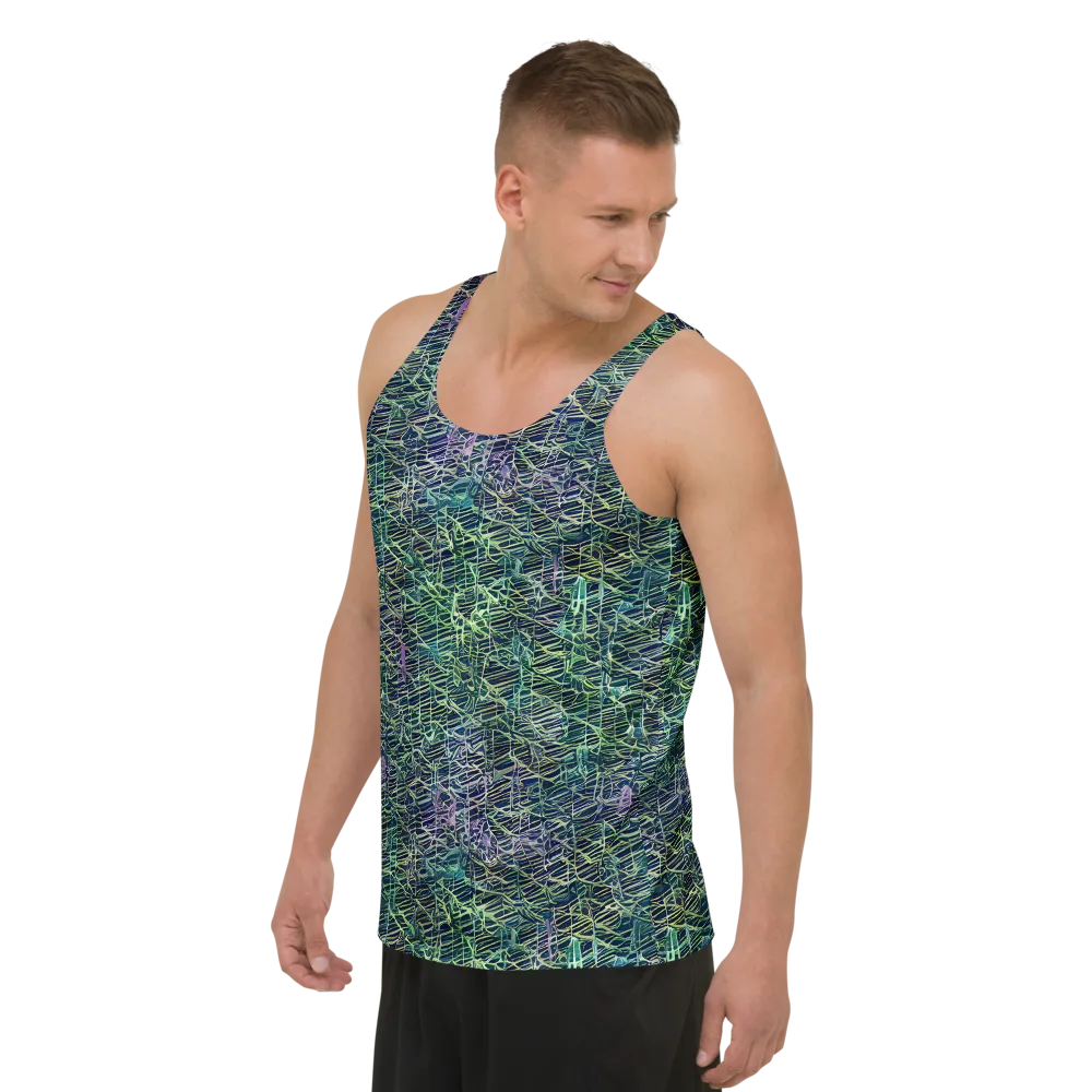 Abyssal Lines on Men's Tank Top — Left Front
