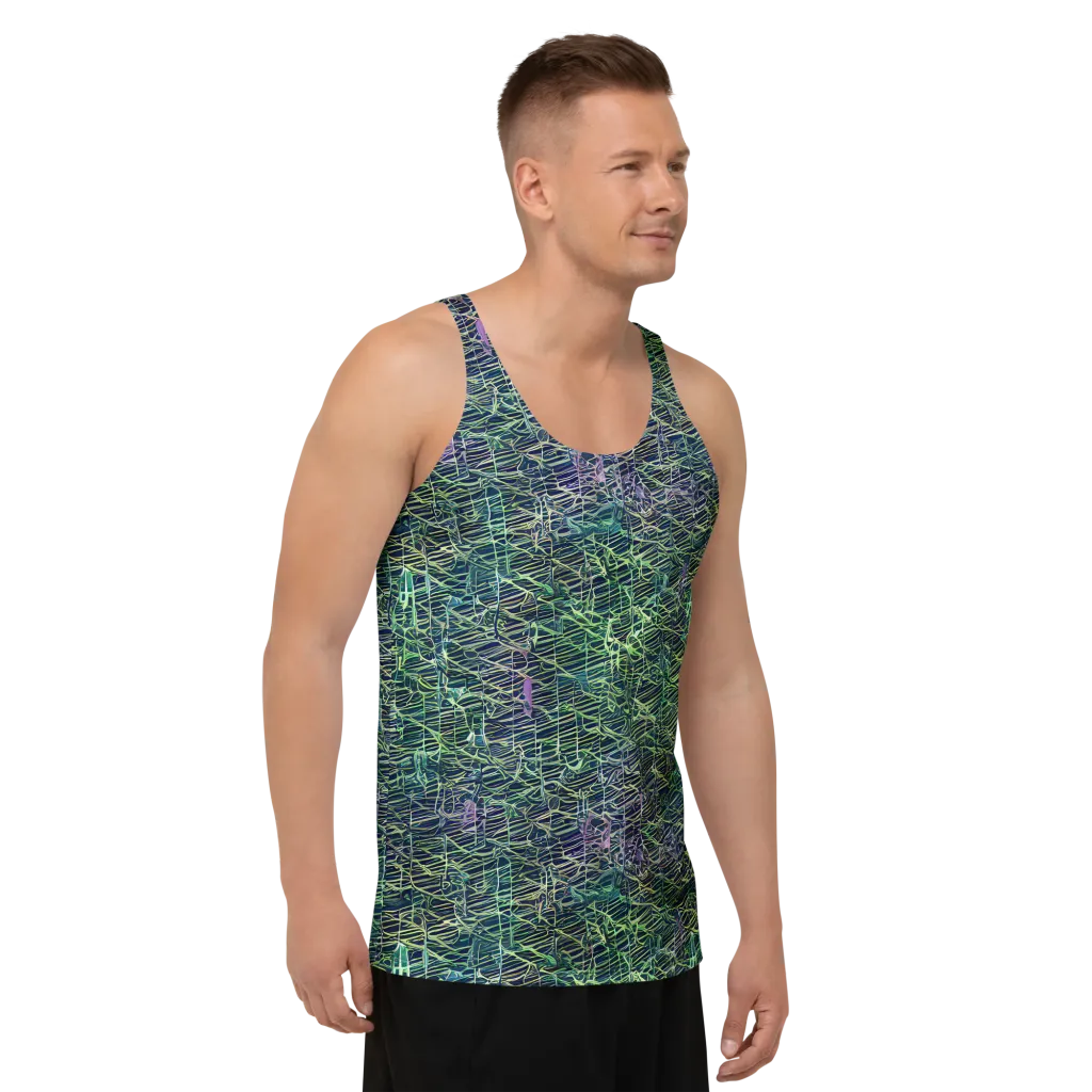 Abyssal Lines on Men's Tank Top — Right Front