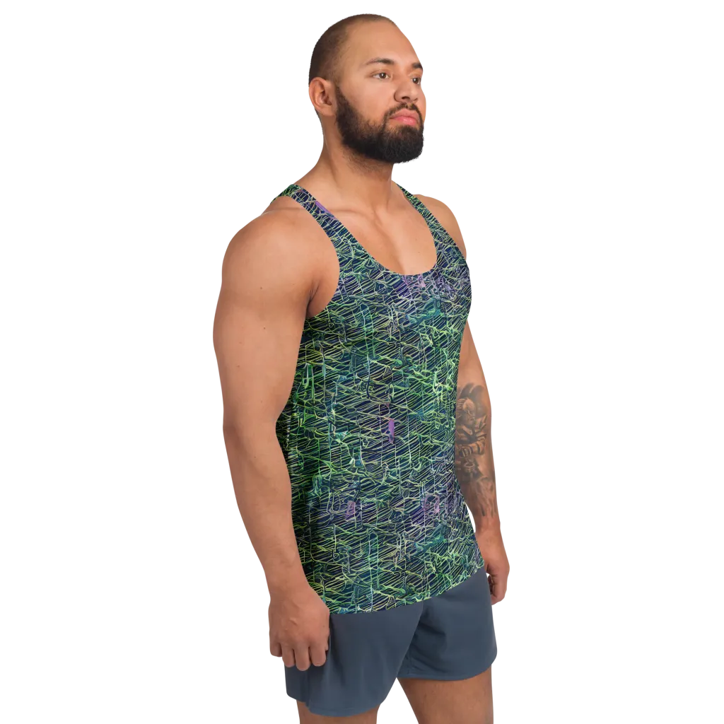 Abyssal Lines on Men's Tank Top — Right Front
