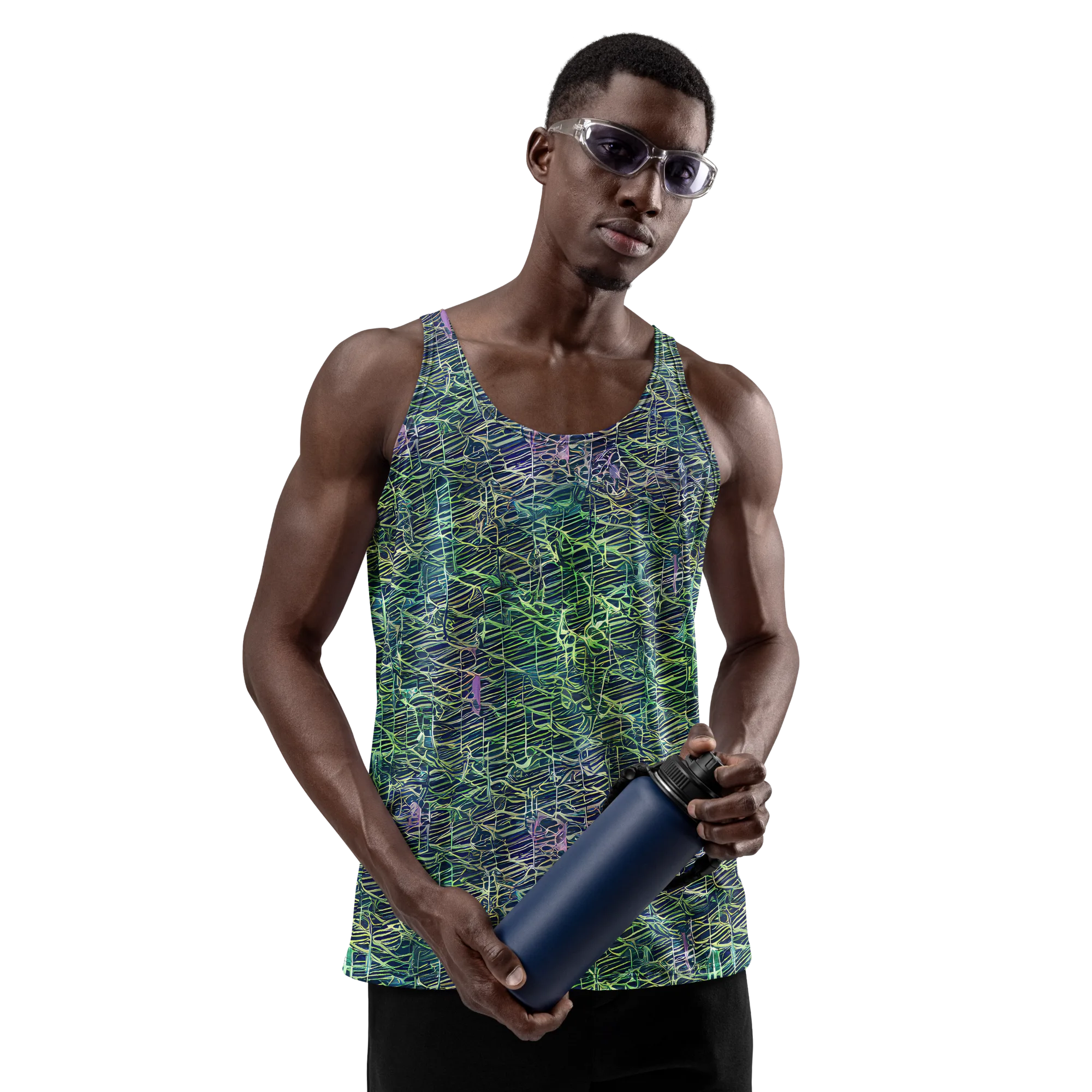 Abyssal Lines on Men's Tank Top — Front