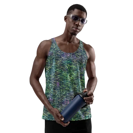 Abyssal Lines on a Men's Tank Top