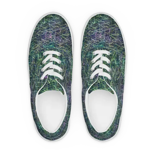 Abyssal Lines on a Men's Lace-Up Canvas Shoes