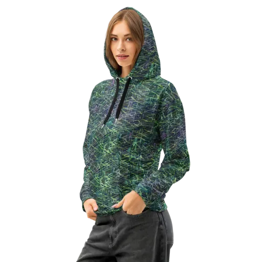 Abyssal Lines on a Cotton Hoodie