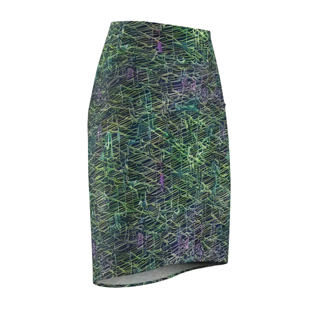 Abyssal Lines on Pencil Skirt — Front Side