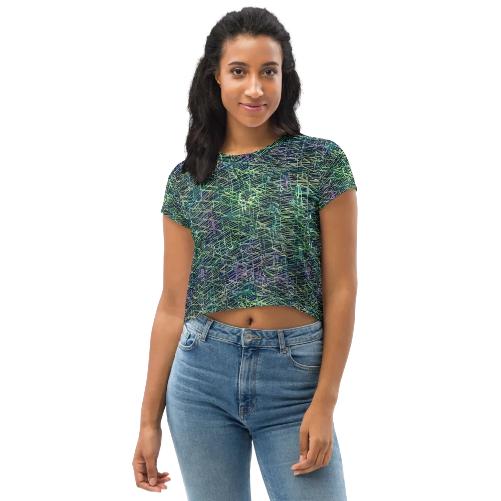 Abyssal Lines on Crop Tee — Front