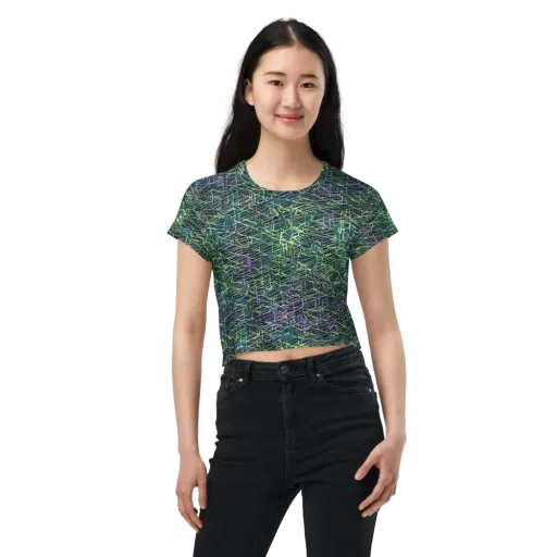 Abyssal Lines on a Crop Tee