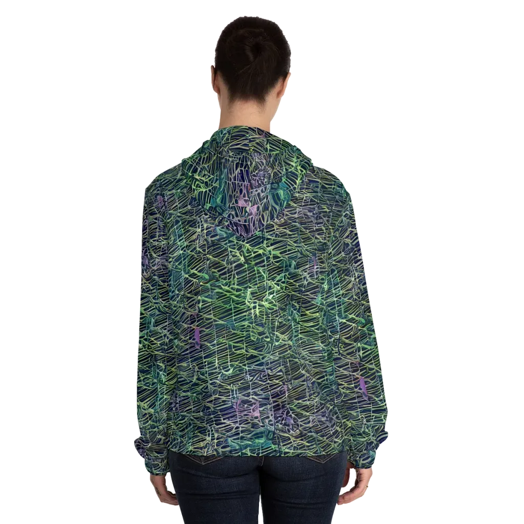 Abyssal Lines on Women's Full-Zip Hoodie — Back On Person