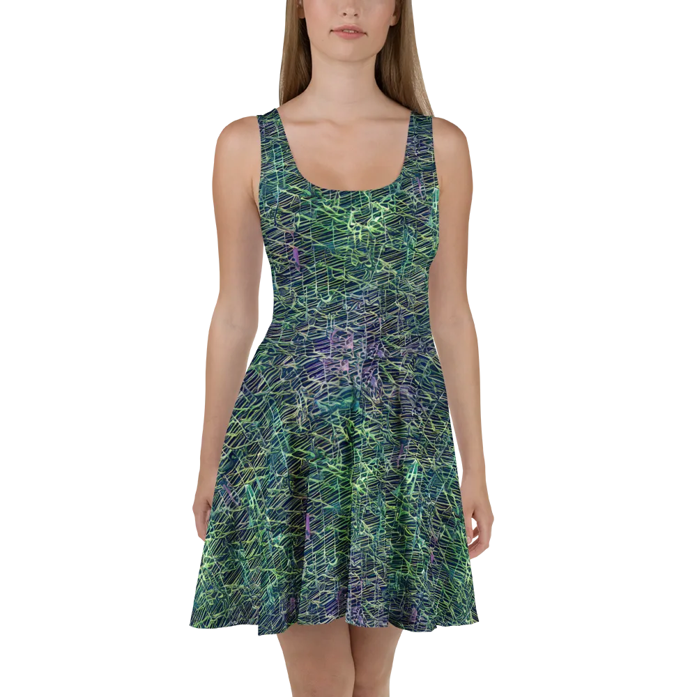 Abyssal Lines on Skater Dress — Front