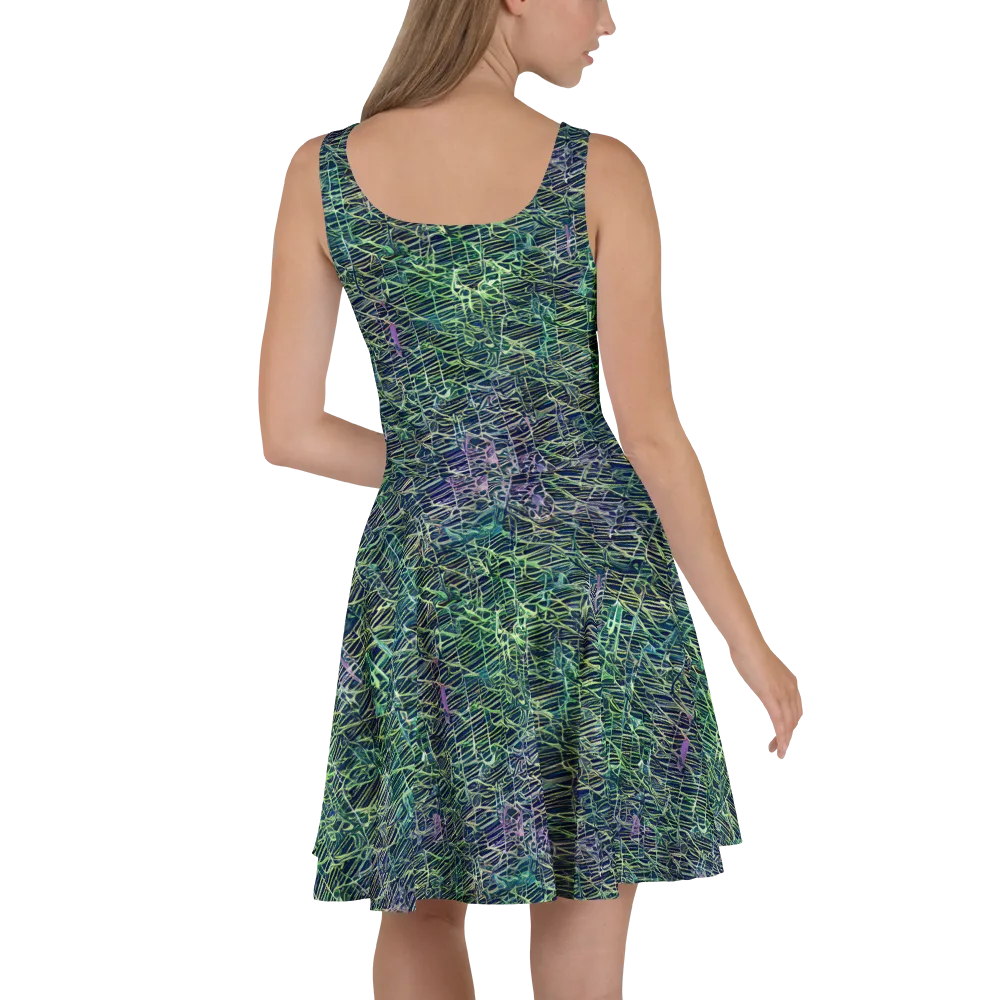 Abyssal Lines on Skater Dress — Back