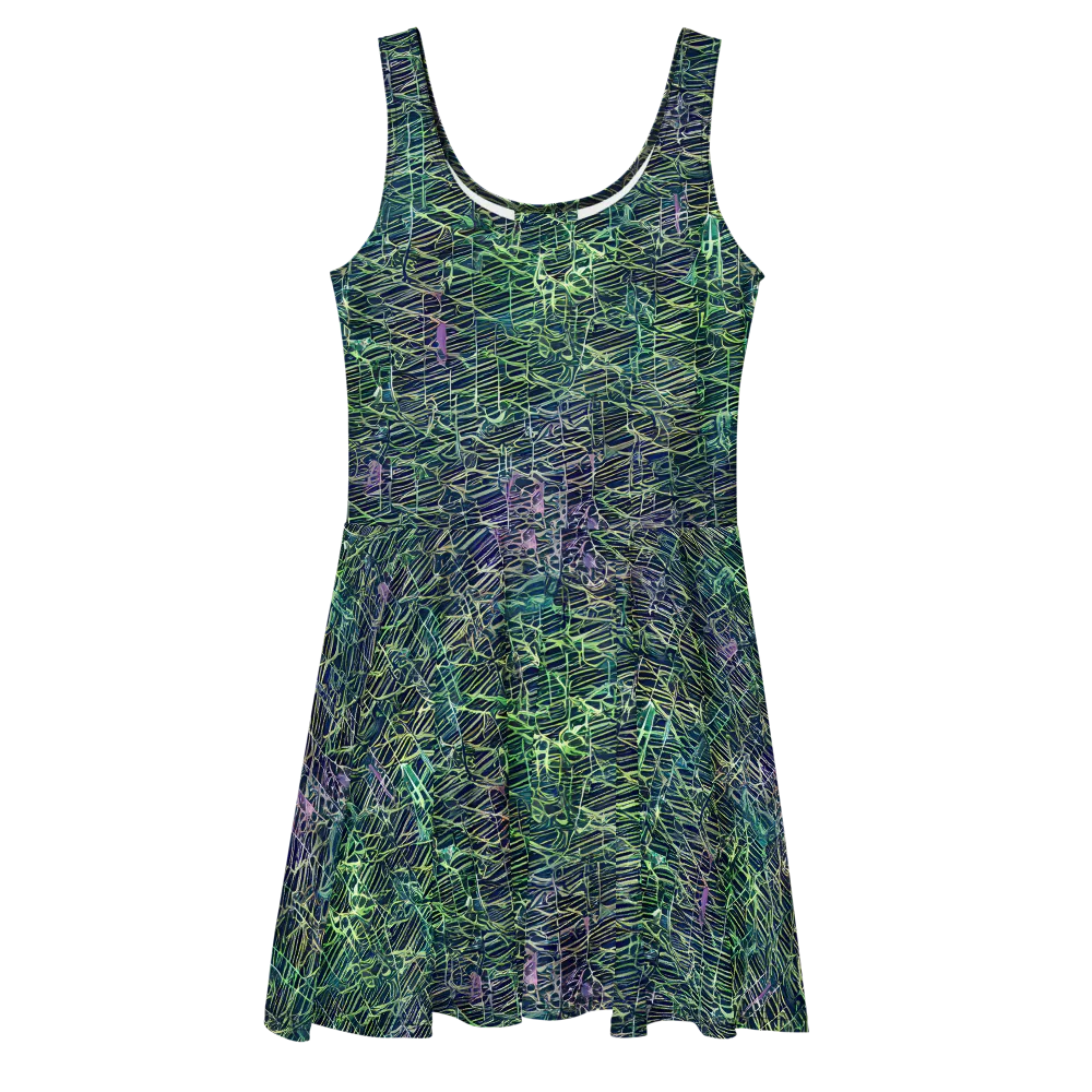 Abyssal Lines on Skater Dress — Front