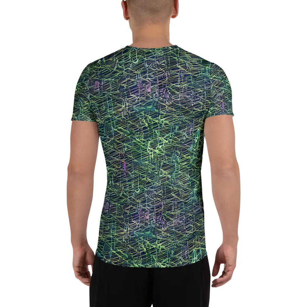 Abyssal Lines on Men's Athletic T-Shirt — Back