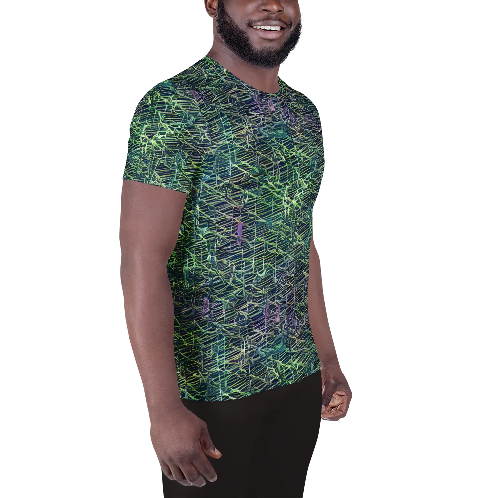 Abyssal Lines on Men's Athletic T-Shirt — Right