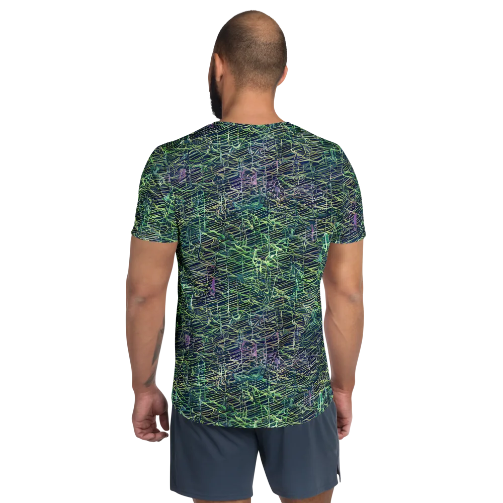 Abyssal Lines on Men's Athletic T-Shirt — Back