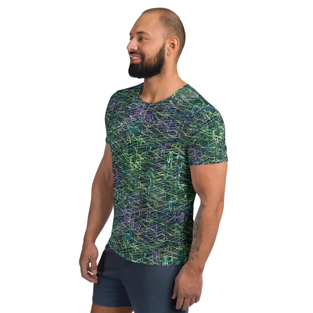 Abyssal Lines on Men's Athletic T-Shirt — Left