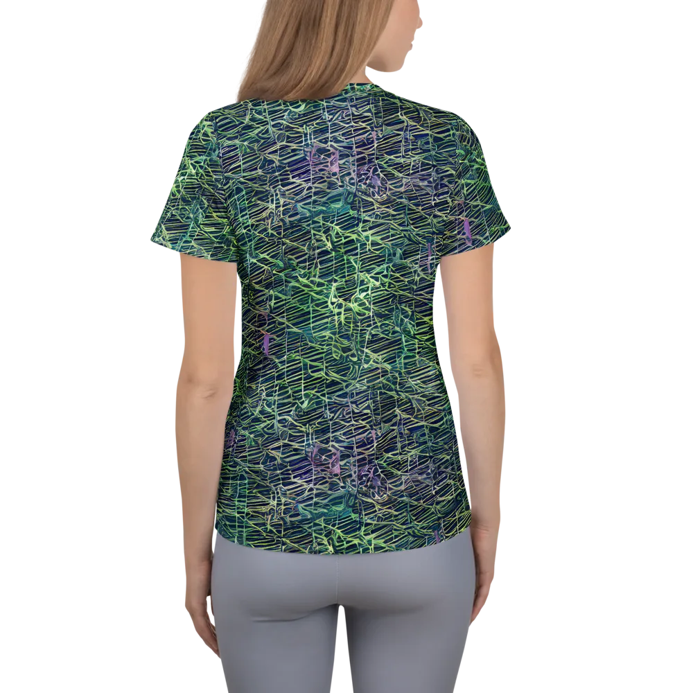Abyssal Lines on Women's Athletic T-Shirt — Back