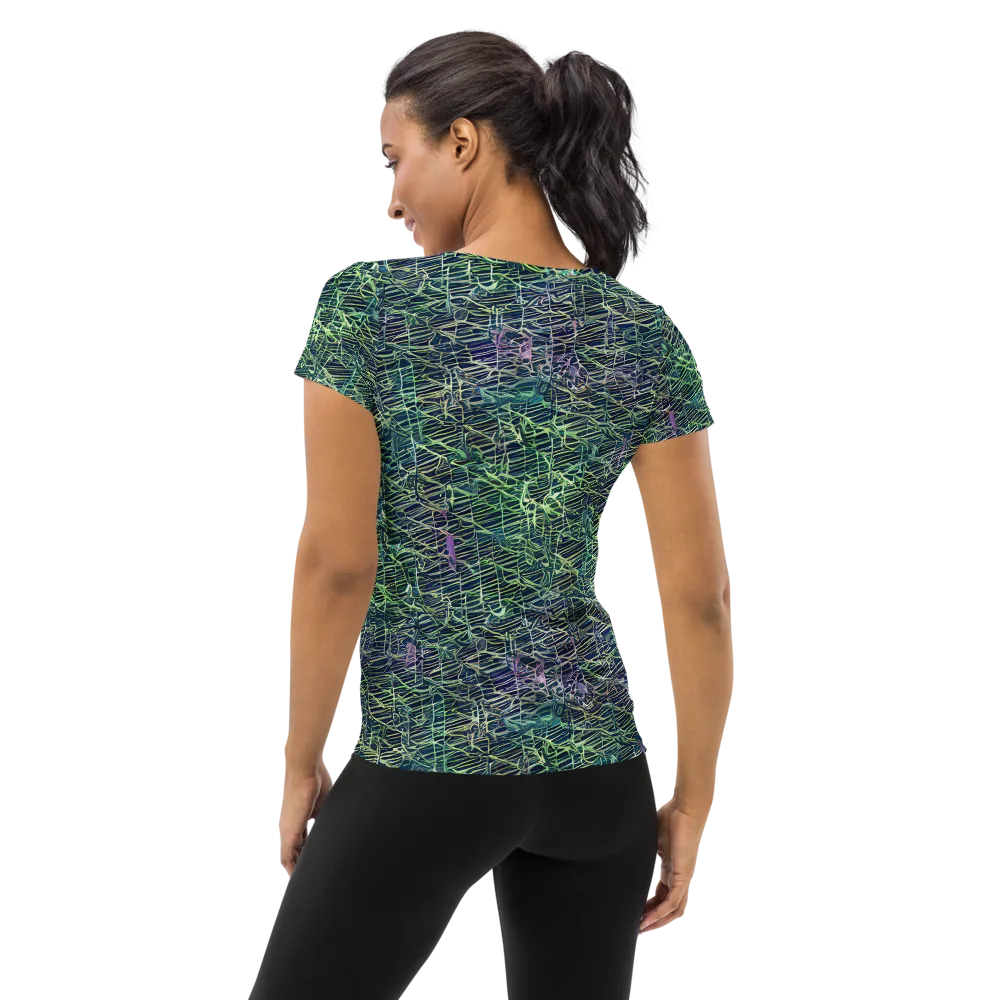 Abyssal Lines on Women's Athletic T-Shirt — Back