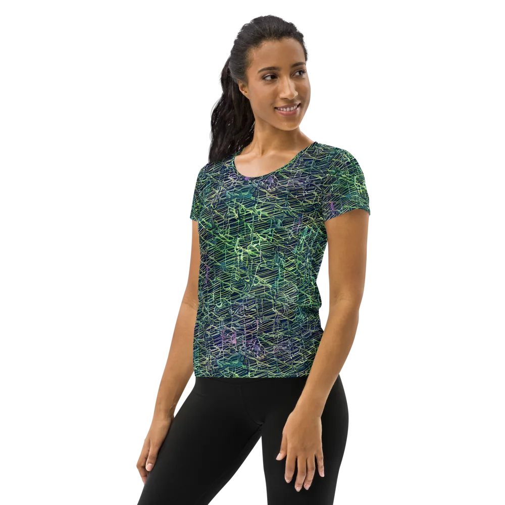 Abyssal Lines on Women's Athletic T-Shirt — Left
