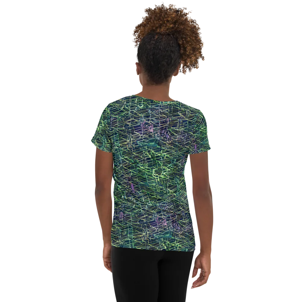 Abyssal Lines on Women's Athletic T-Shirt — Back