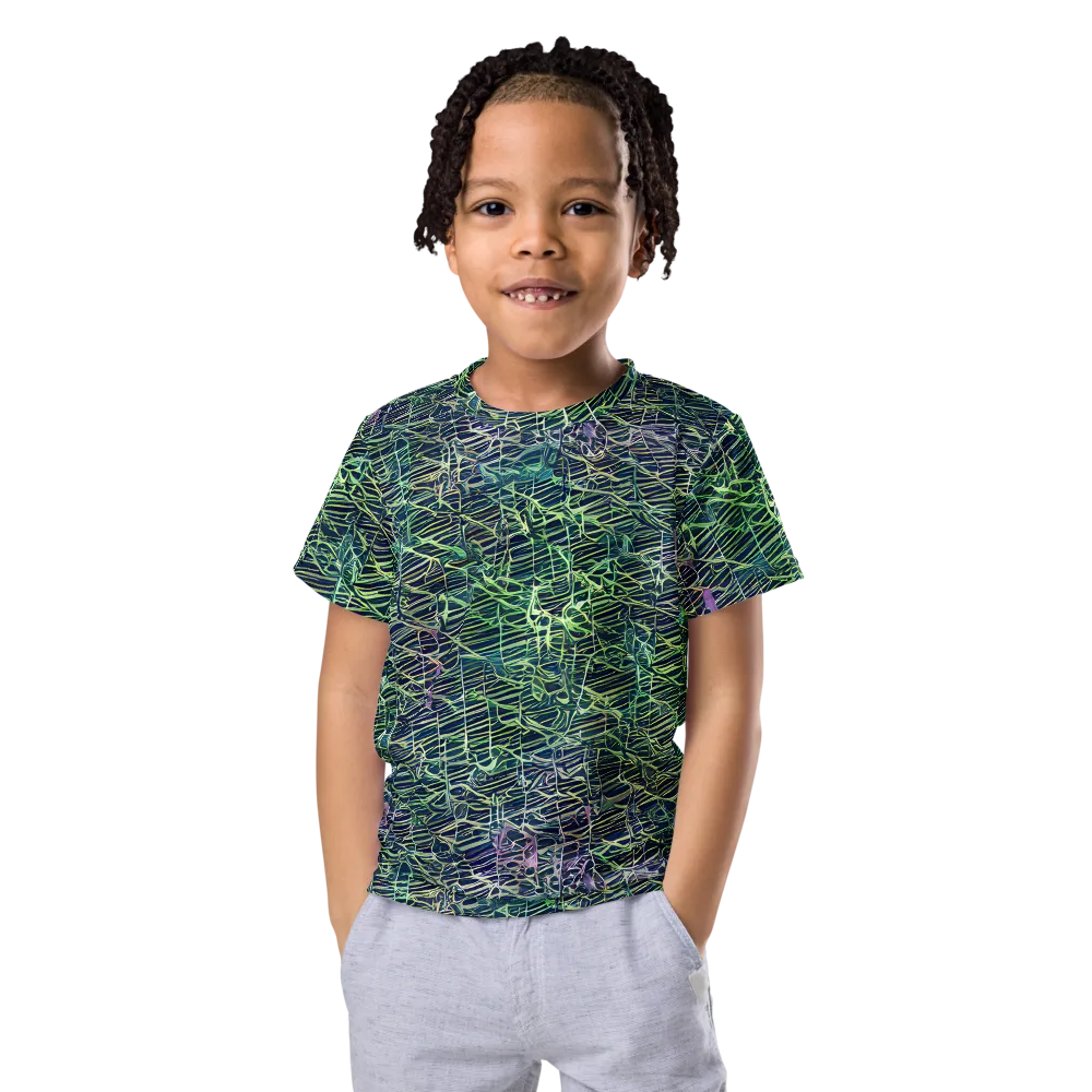 Abyssal Lines on Kids Crew Neck T-Shirt — Front