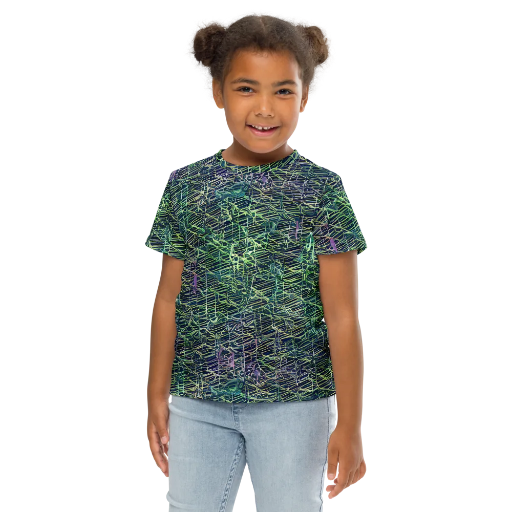 Abyssal Lines on Kids Crew Neck T-Shirt — Front