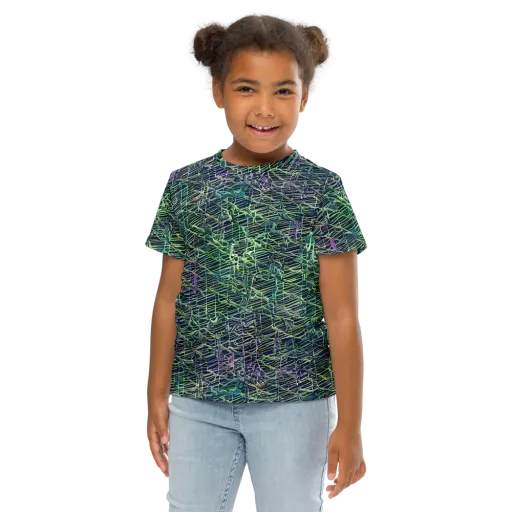 Abyssal Lines on a Kids Crew Neck T-Shirt
