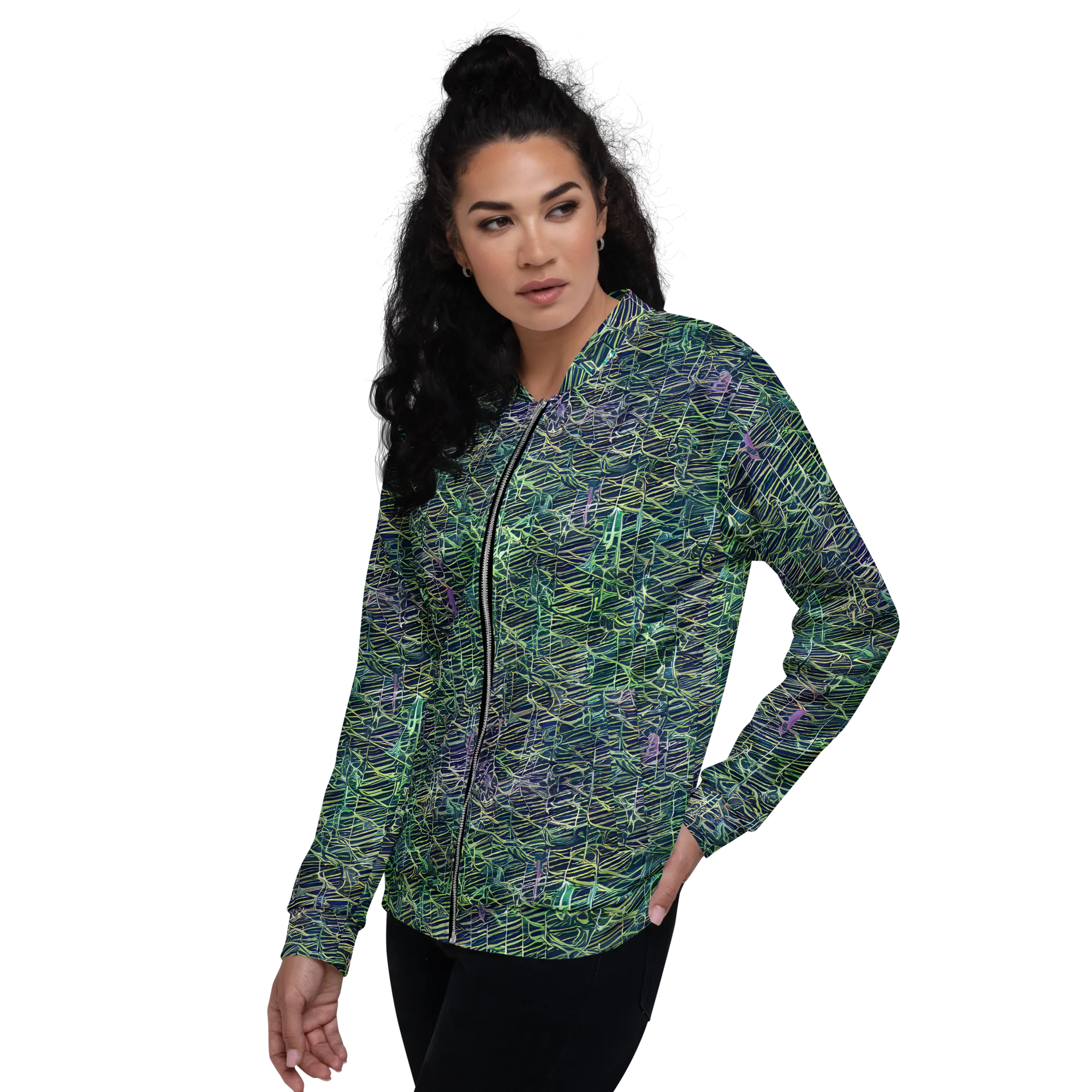 Abyssal Lines on Bomber Jacket — Left