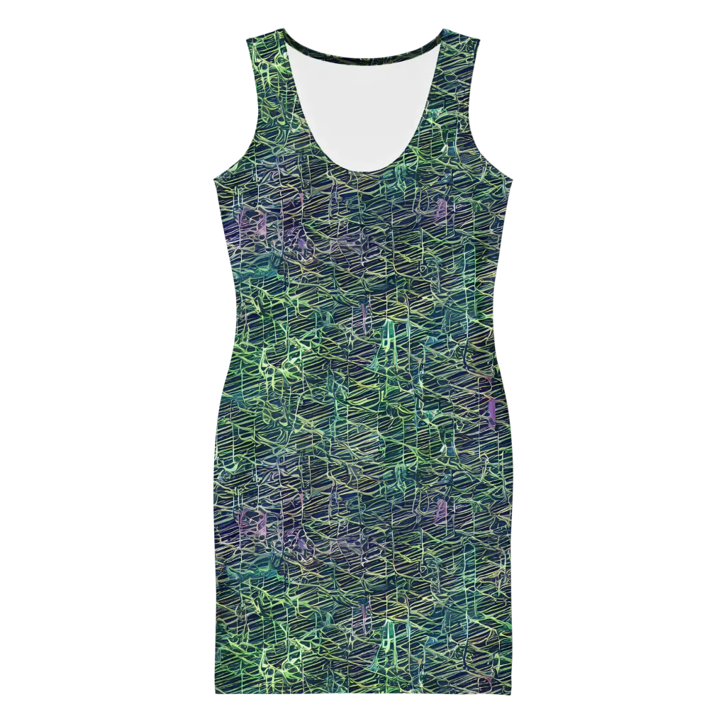 Abyssal Lines on Bodycon Dress — Front