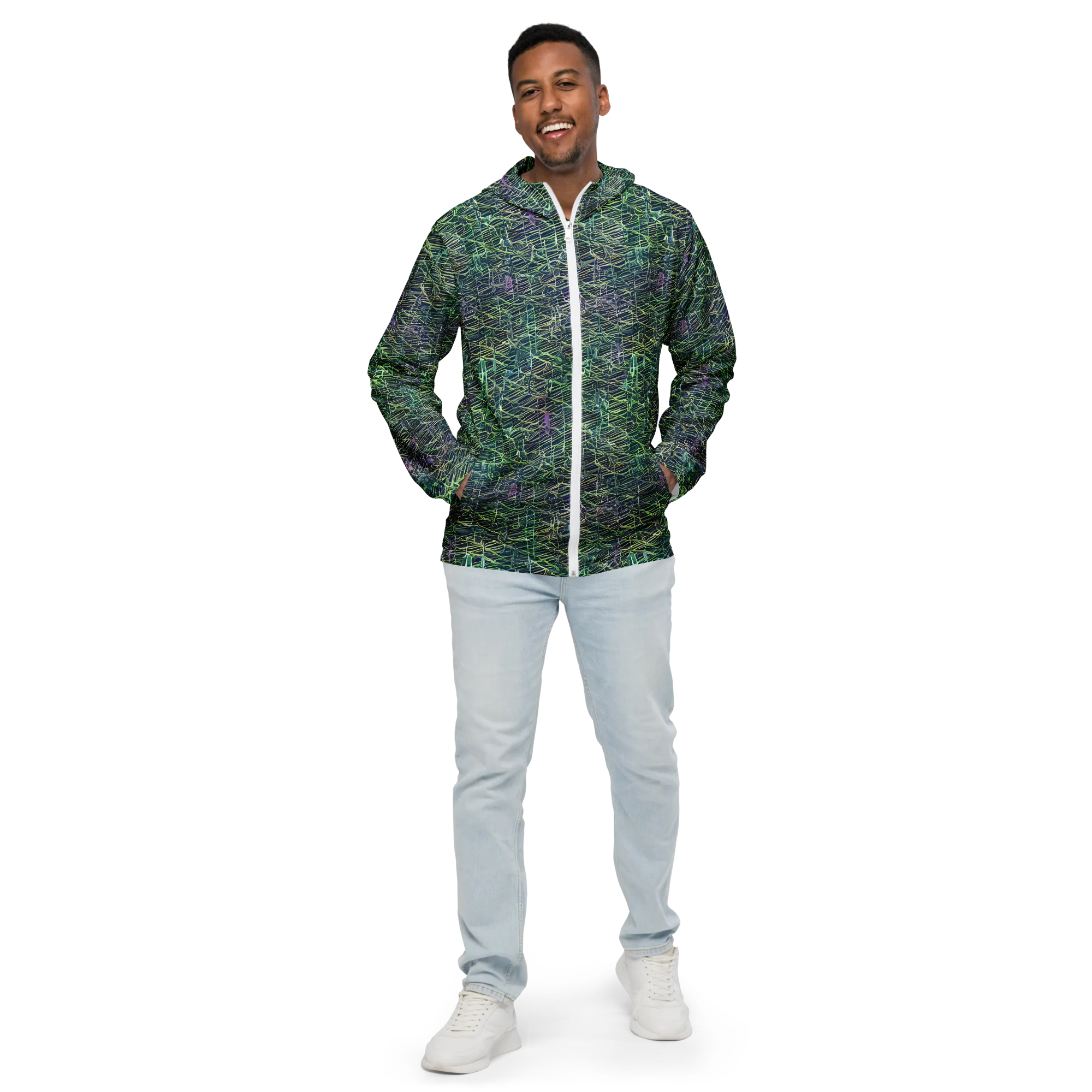 Abyssal Lines on Men's Windbreaker — Front