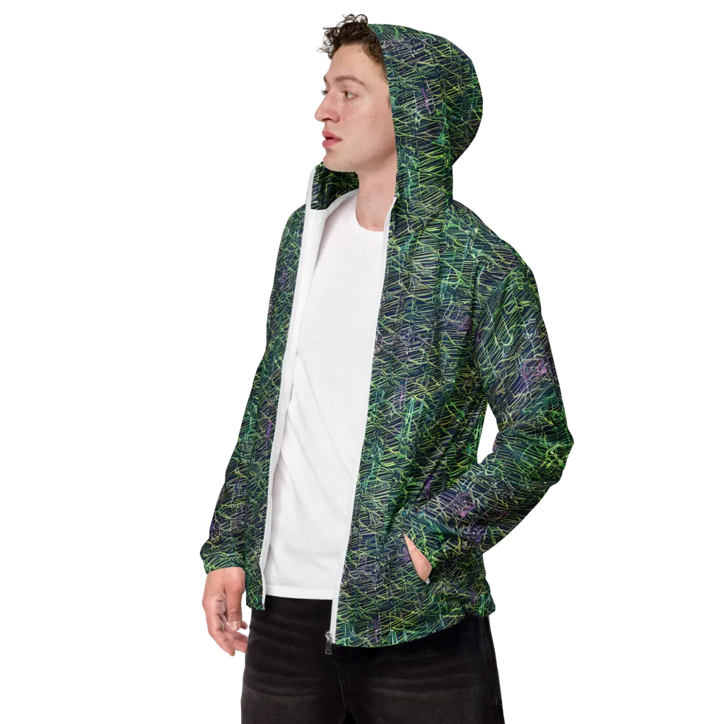 Abyssal Lines on Men's Windbreaker — Left Front
