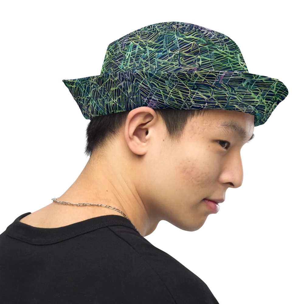 Abyssal Lines on Reversible Bucket Hat — Right Outside