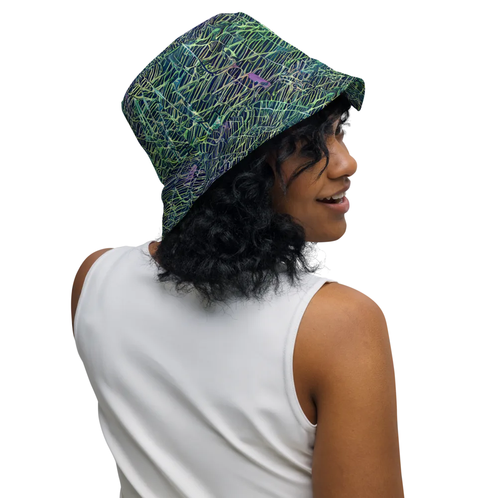 Abyssal Lines on Reversible Bucket Hat — Right Outside