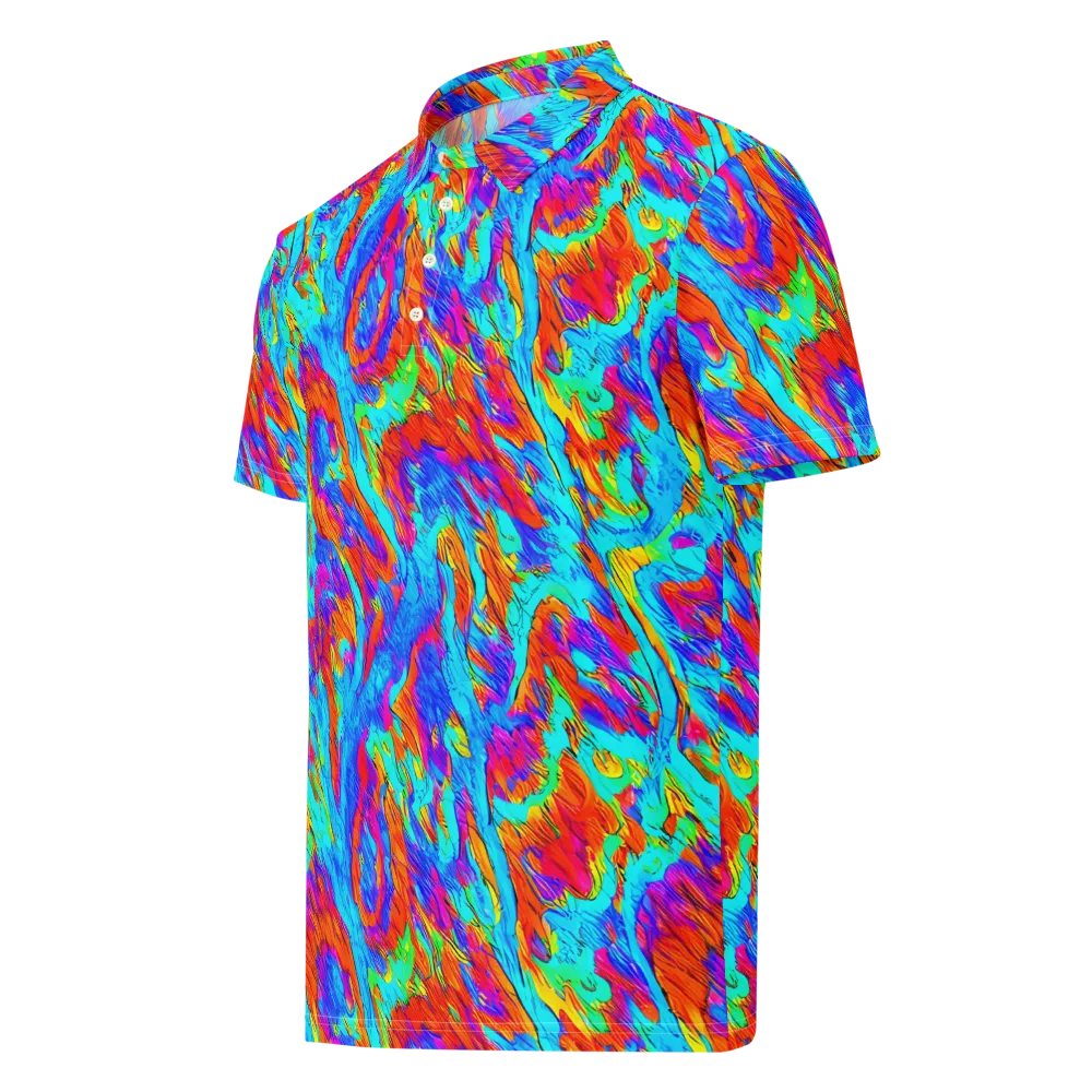 Caribbean Static on Men's Slim Fit Polo Shirt — Left Front