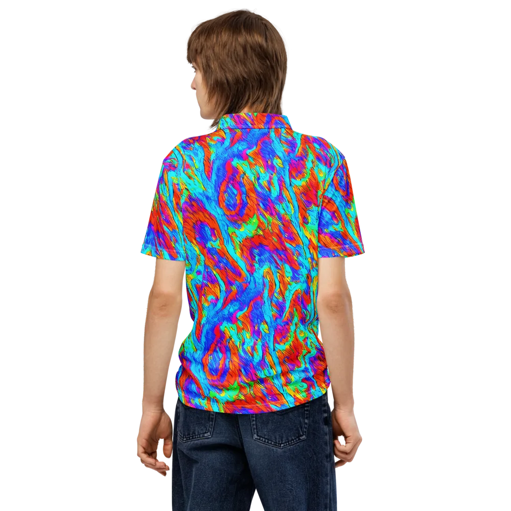 Caribbean Static on Men's Slim Fit Polo Shirt — Back