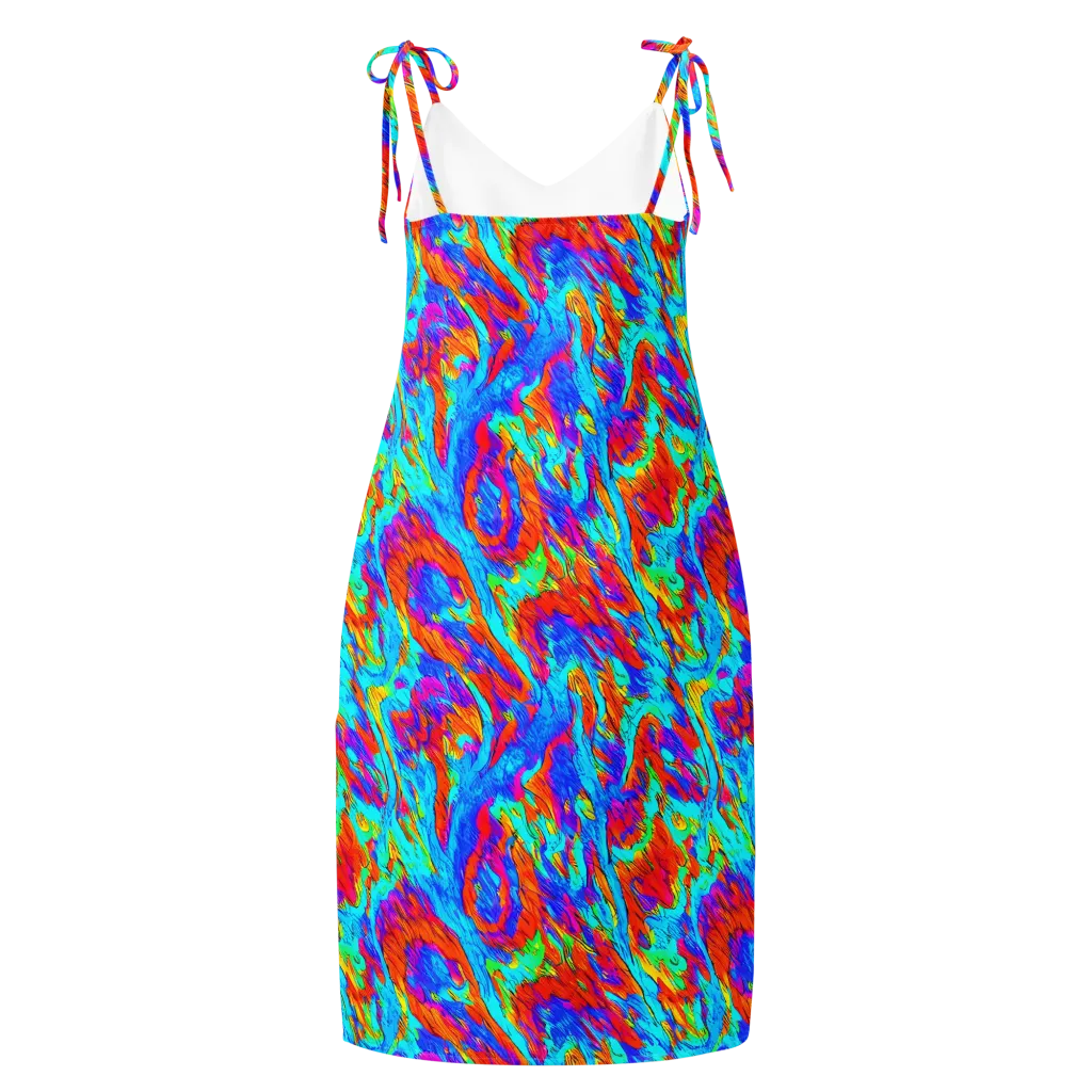 Caribbean Static on Slip Dress — Back