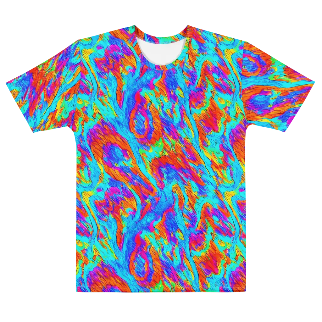 Caribbean Static on Men's Cotton Crew Neck T-Shirt — Front
