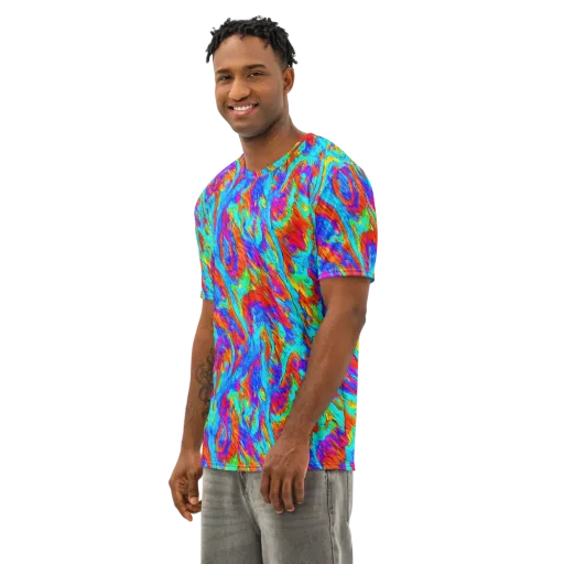 Caribbean Static on a Men's Cotton Crew Neck T-Shirt