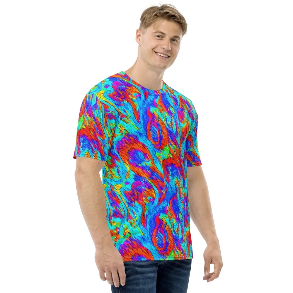 Caribbean Static on Men's Crew Neck T-Shirt — Right