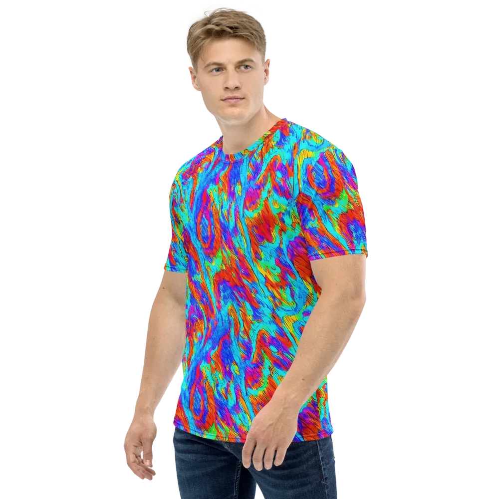 Caribbean Static on Men's Crew Neck T-Shirt — Left