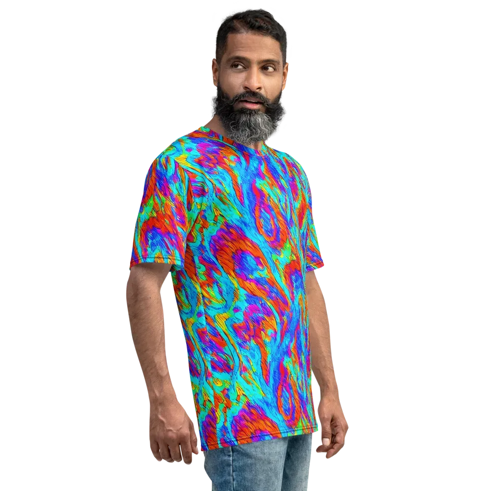 Caribbean Static on Men's Crew Neck T-Shirt — Right